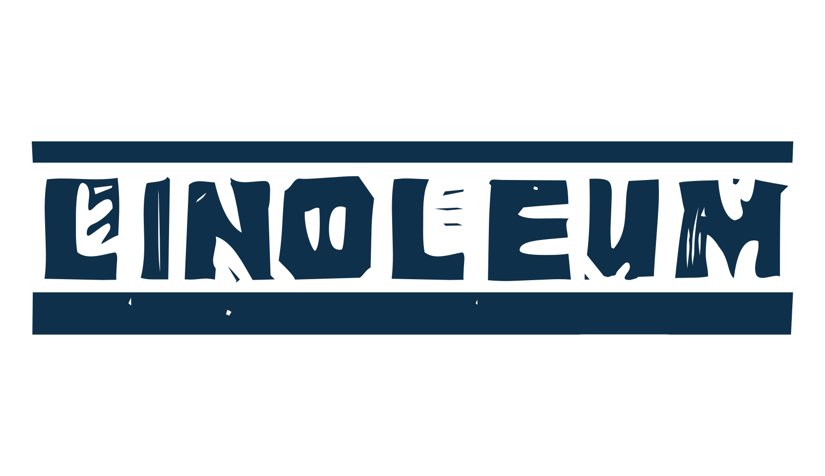 Linoleum, fancy eroded decorative font preview