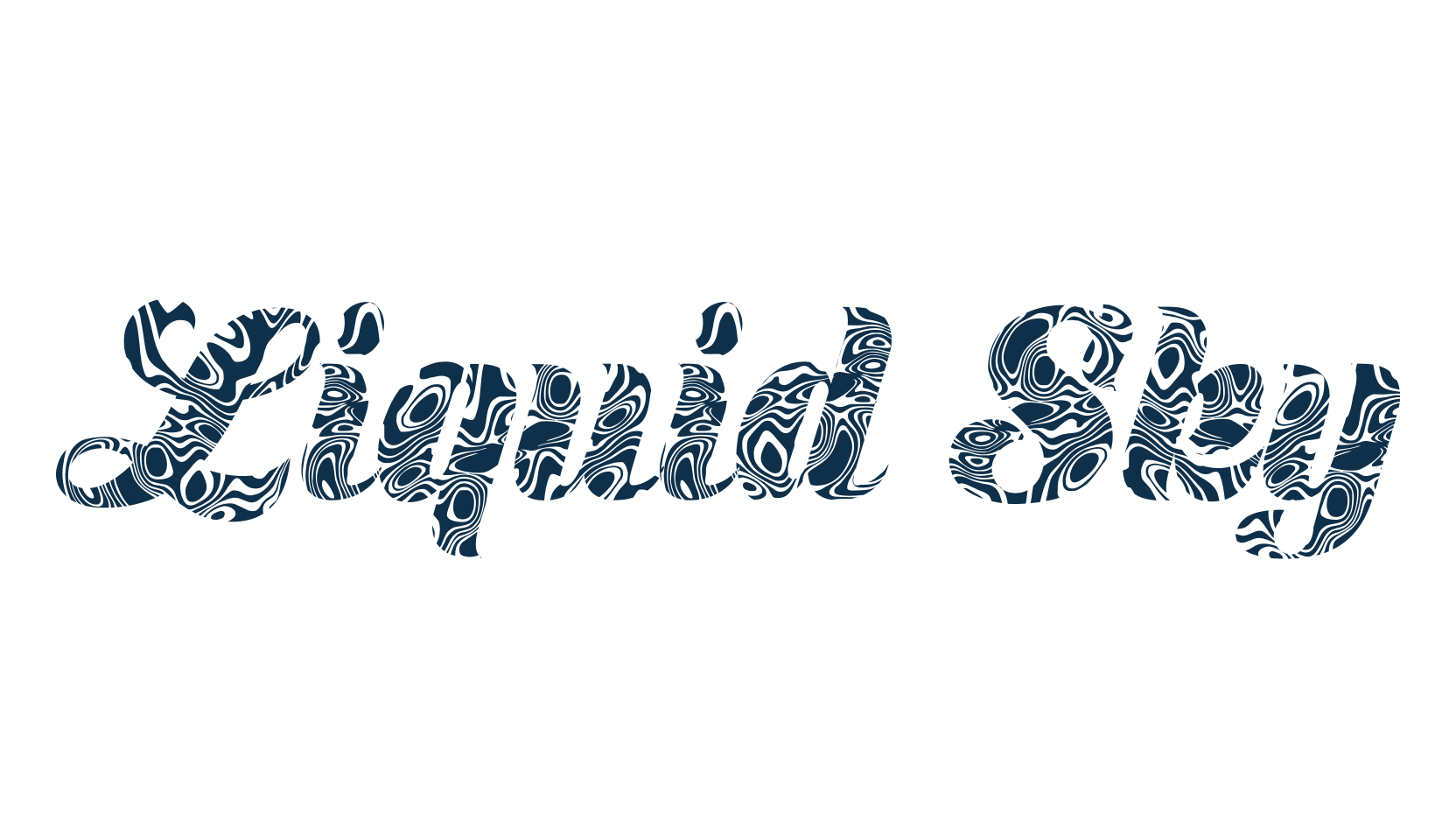 Liquid Sky, fancy decorative font preview