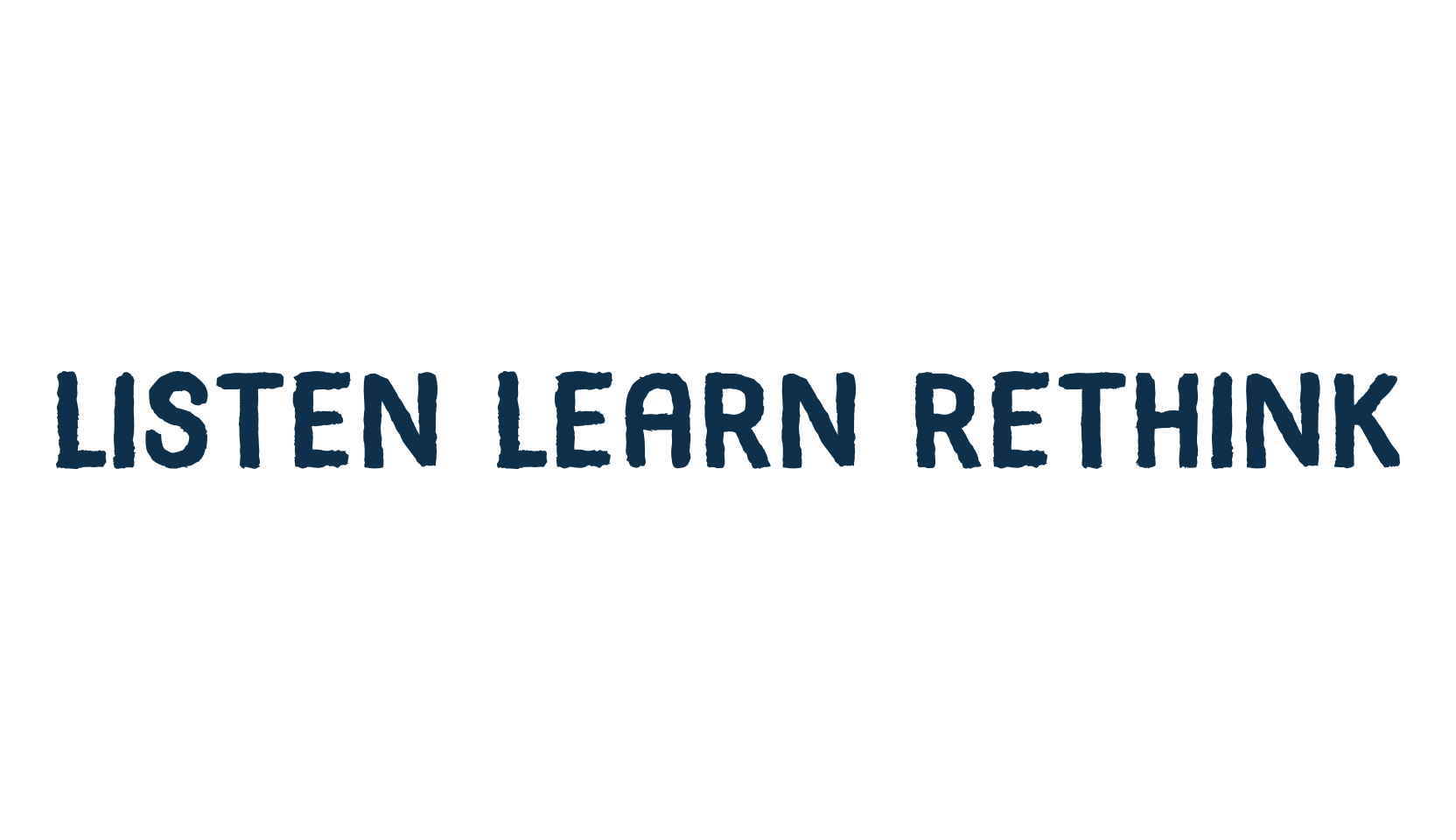 Listen Learn Rethink, fancy eroded decorative font preview