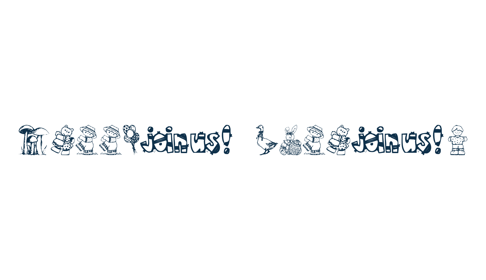 Little Cuties, fancy decorative font preview