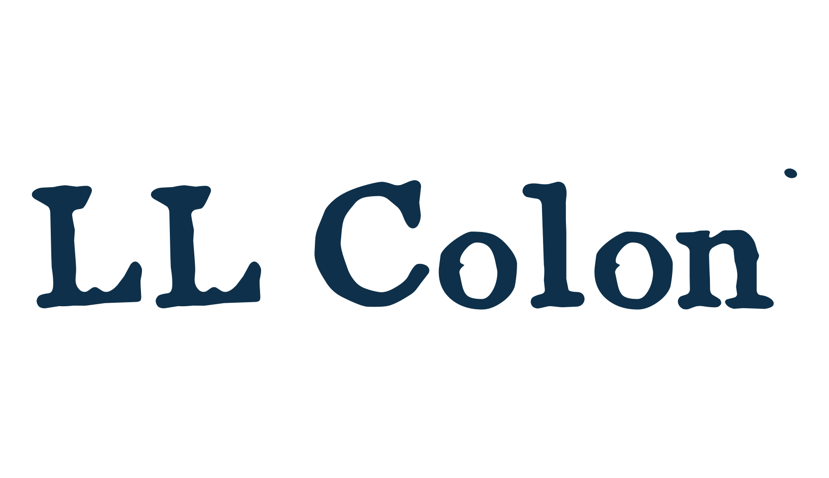 LL Colon, eroded font preview