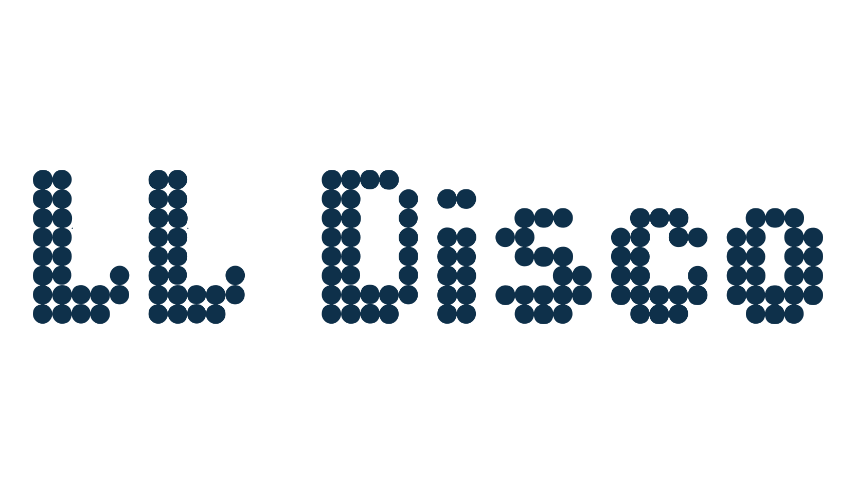 LL Disco, techno lcd sci-fi font preview