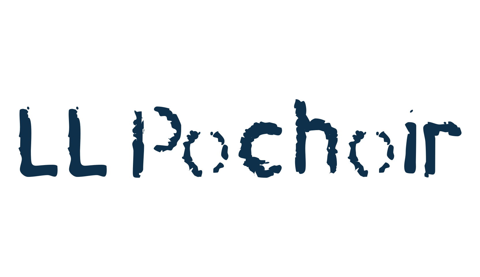 LL Pochoir, fancy stencil, army decorative font preview