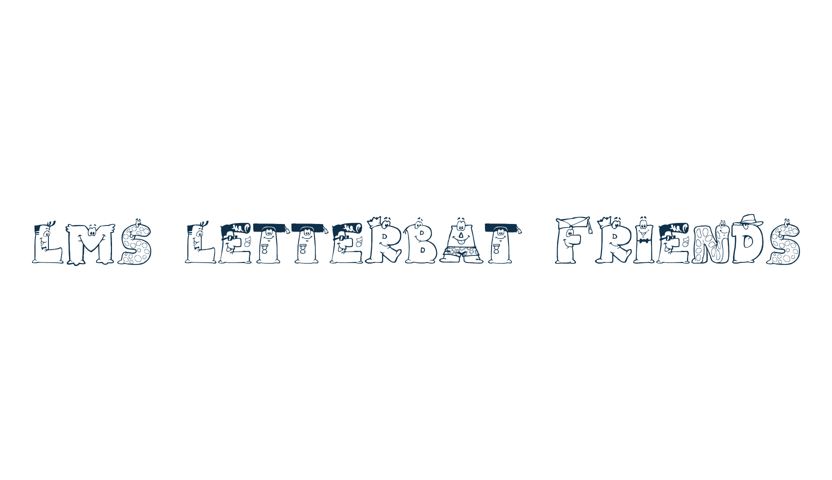 LMS Letterbat Friends, fancy decorative font preview