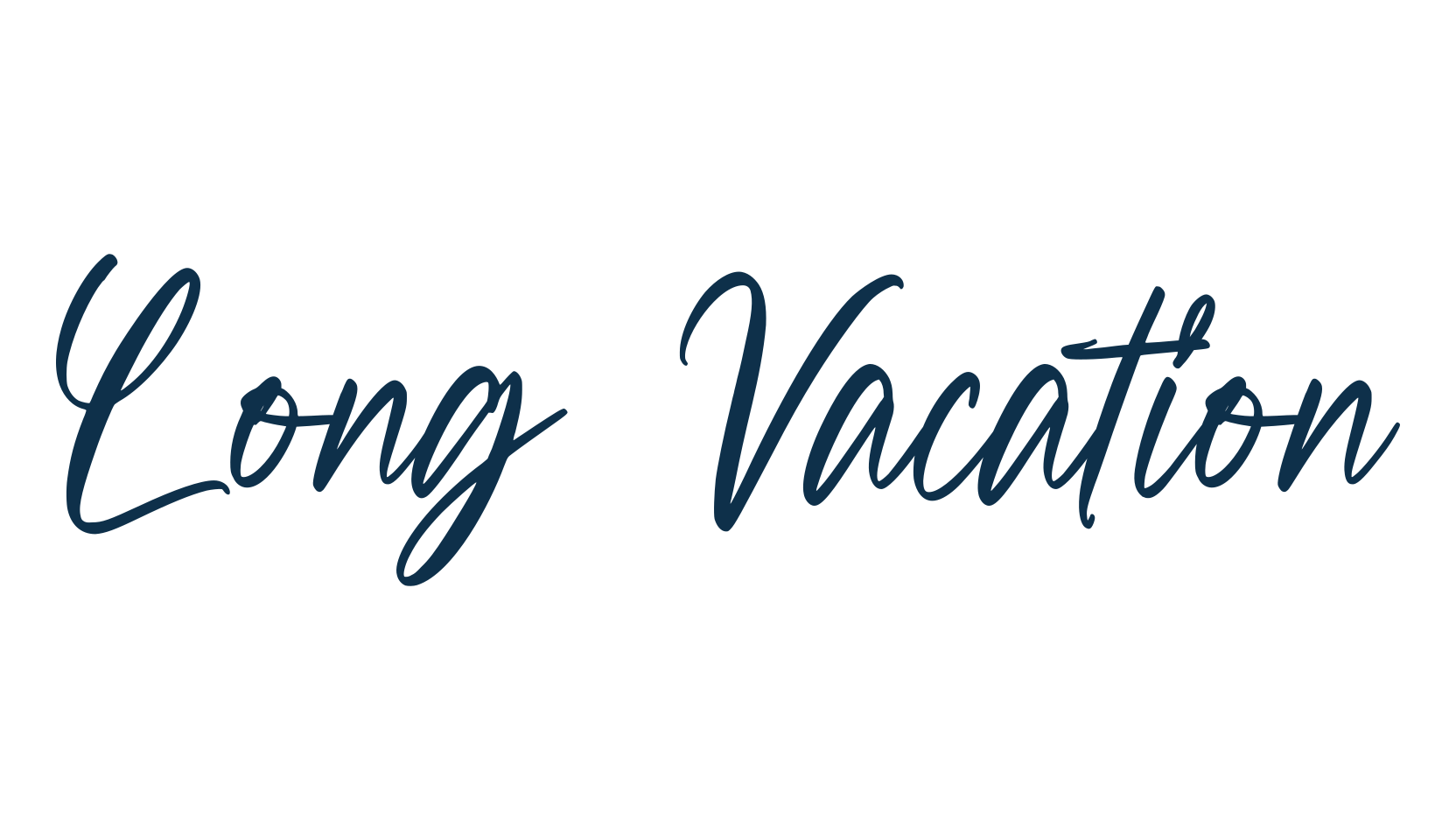 Long Vacation, script handwritten fancy decorative calligraphy font preview