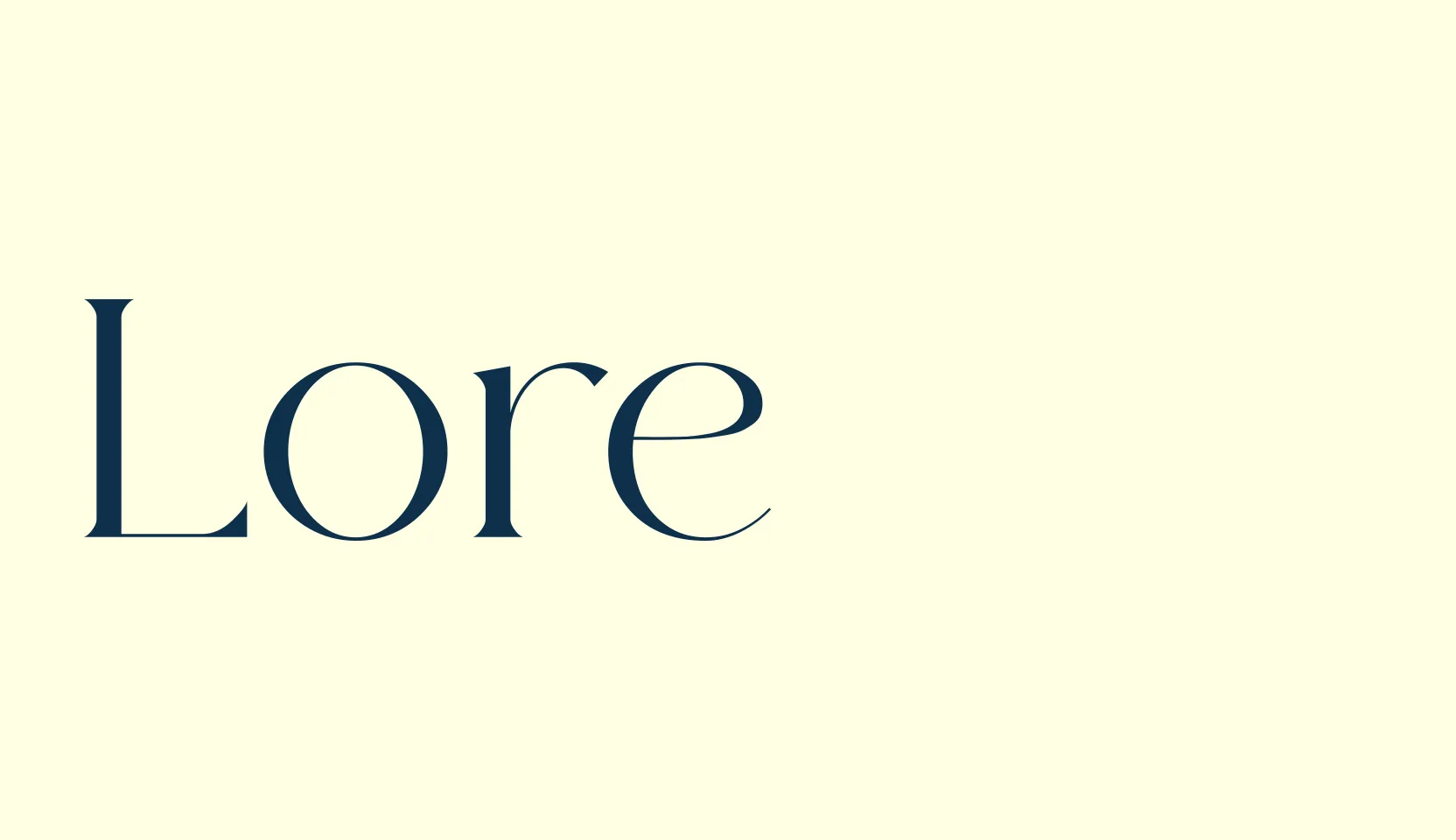 Lorestta, basic serif font preview