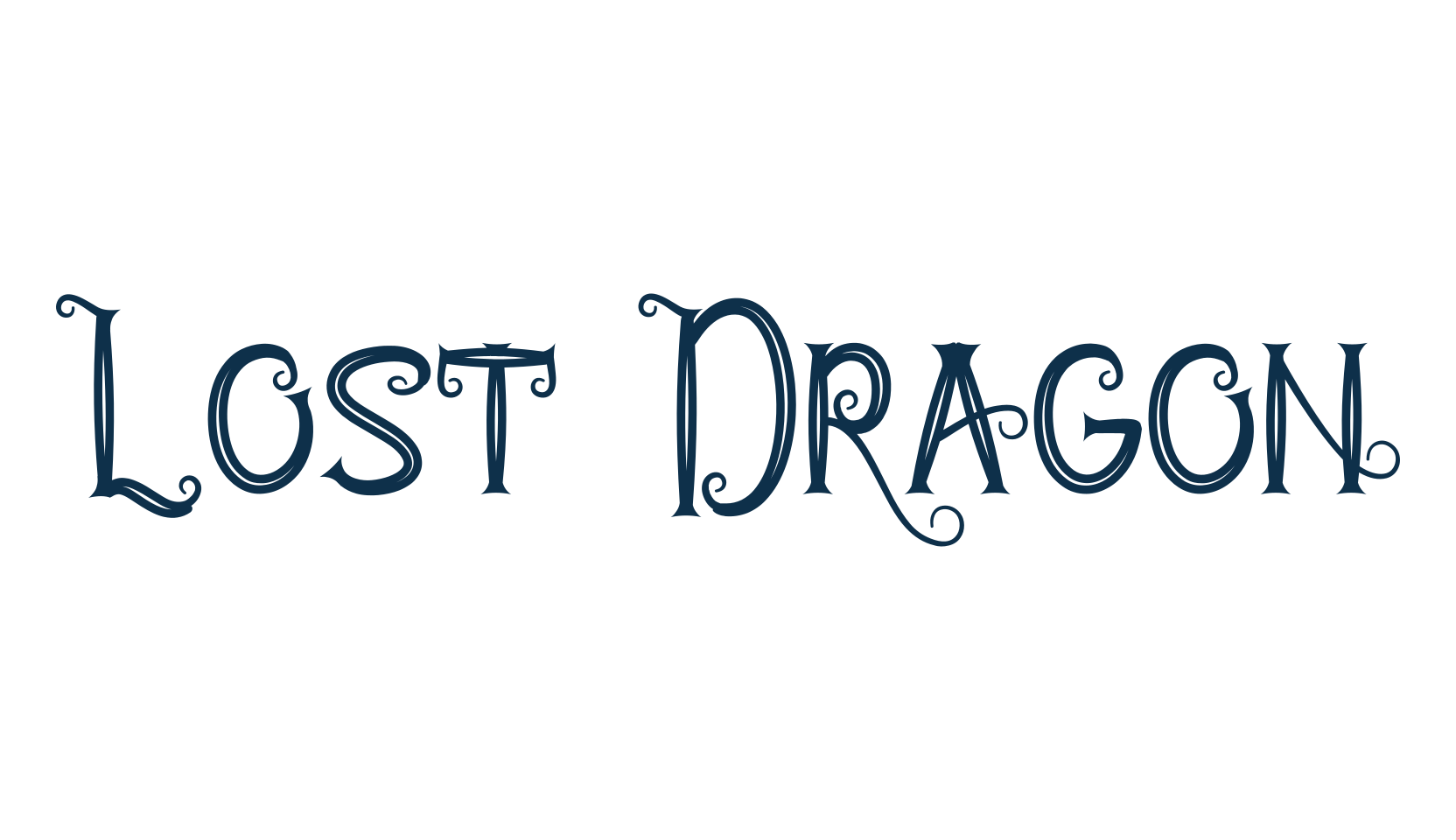 Lost Dragon, curly font preview