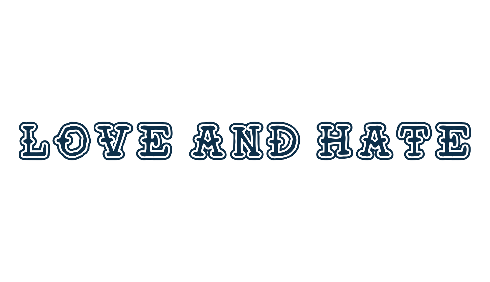 Love and Hate, fancy various decorative font preview