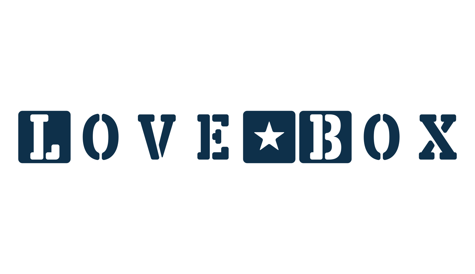 Love-Box, fancy stencil, army decorative font preview