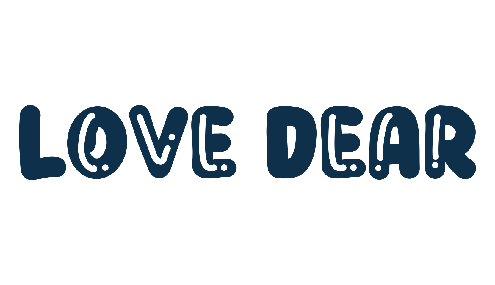 Love Dear, cartoon font preview