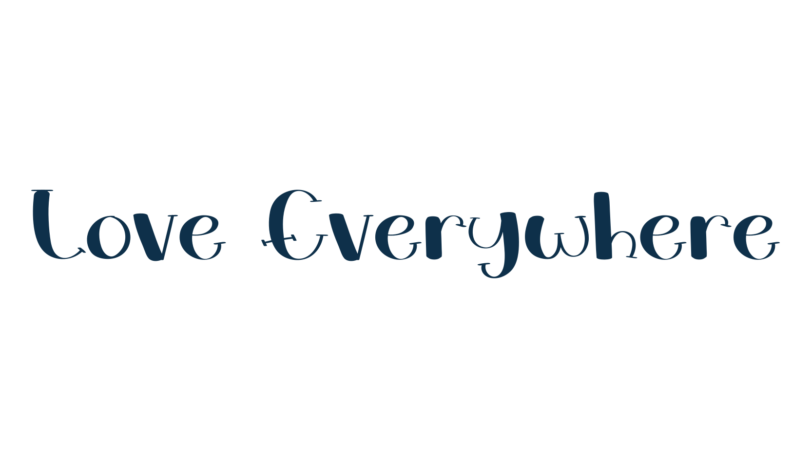 Love Everywhere, fancy cartoon decorative font preview