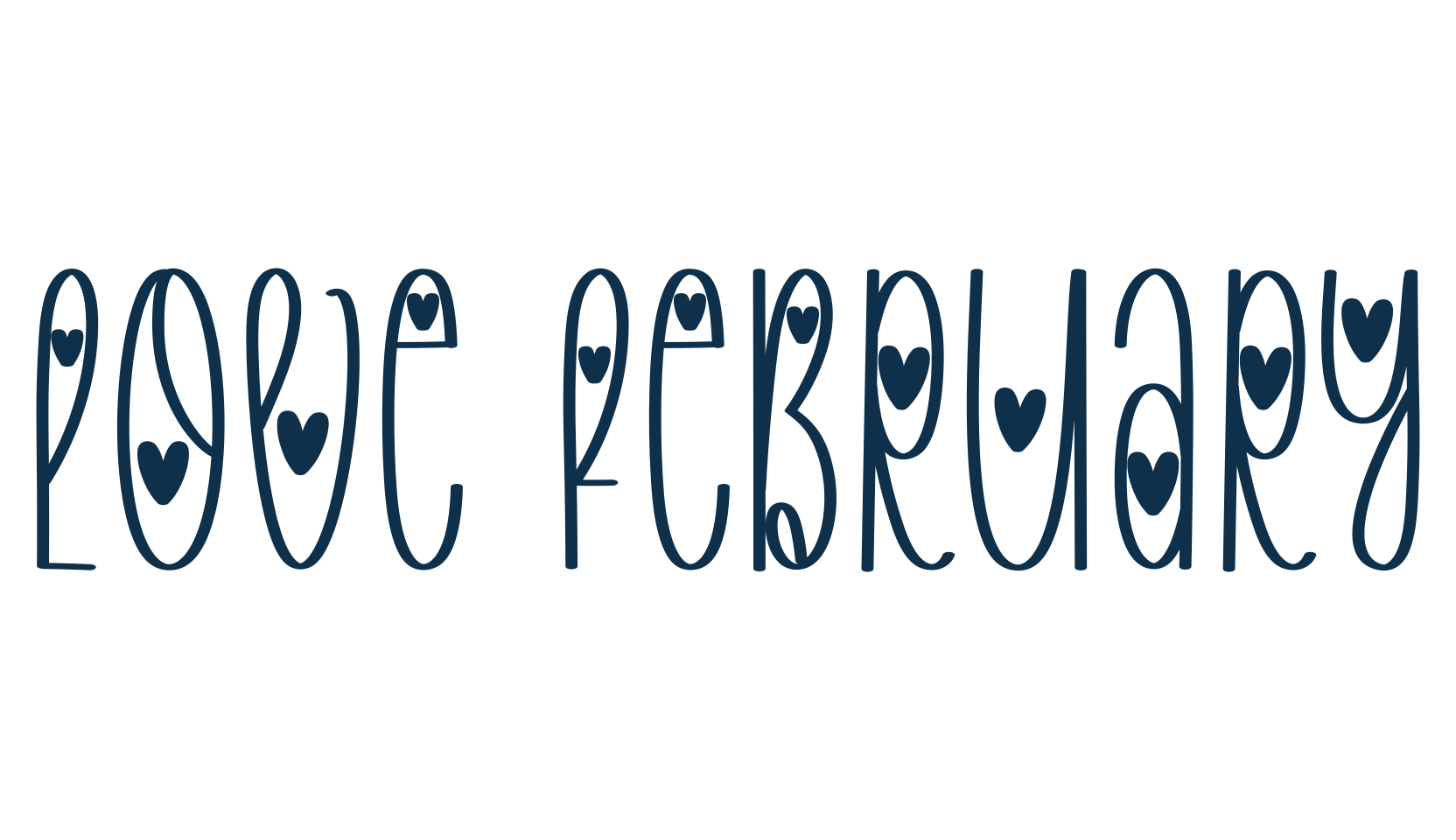 Love February, display market font preview