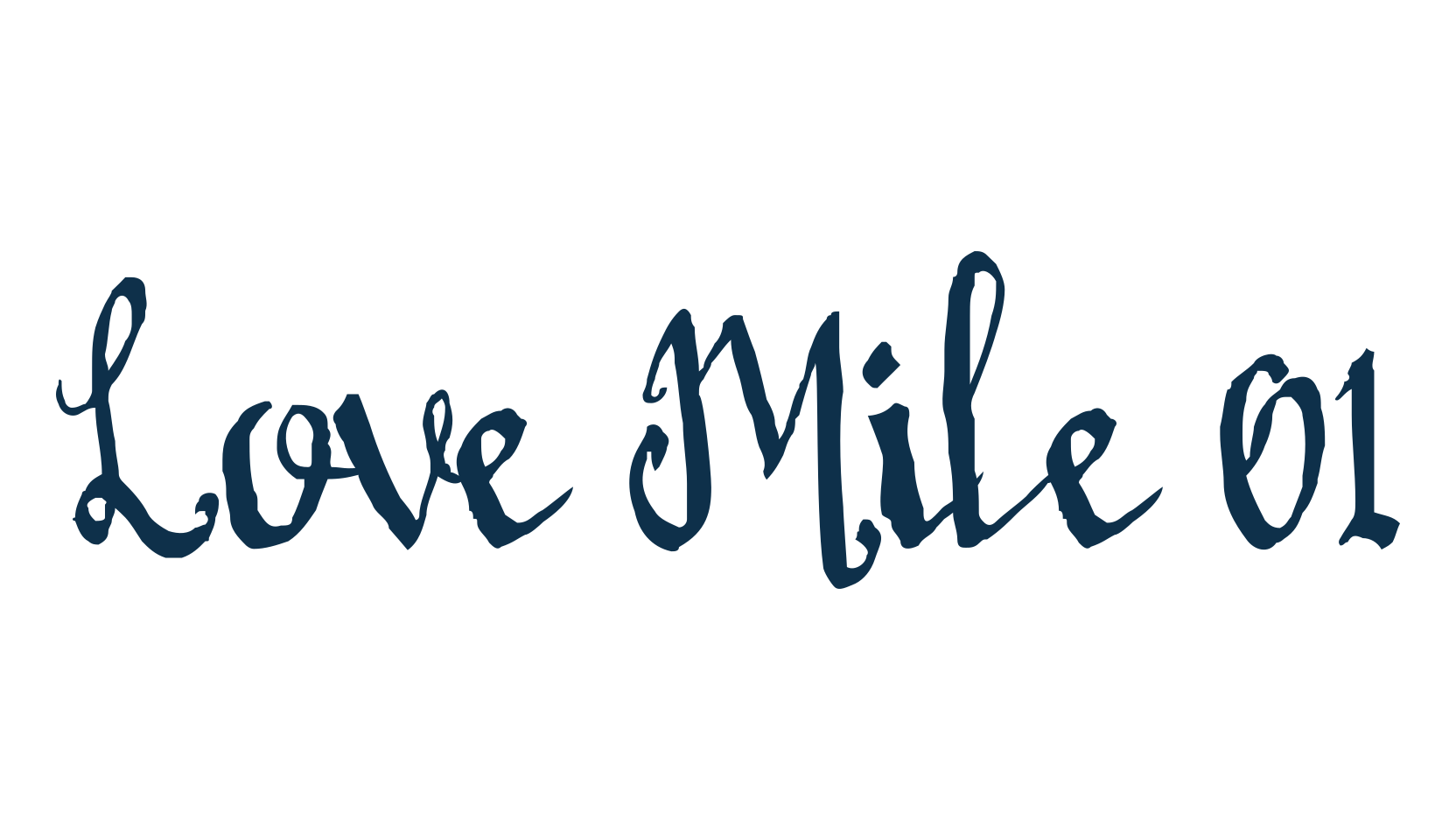 Love Mile 01, curly font preview