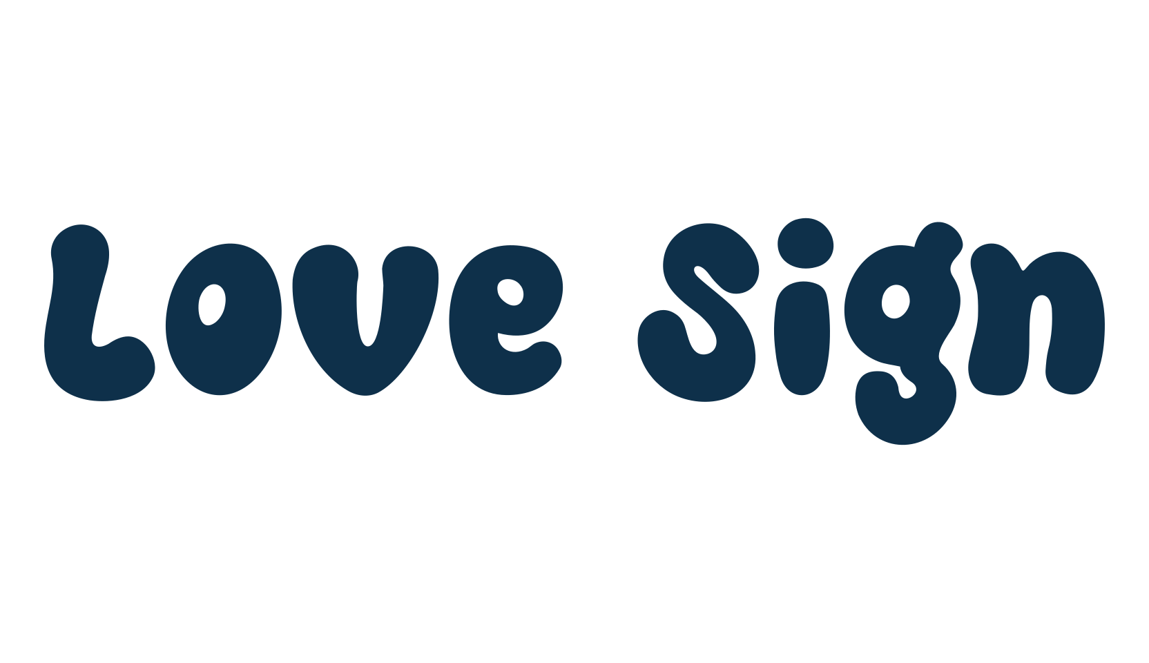 Love Sign, fancy cartoon decorative font preview