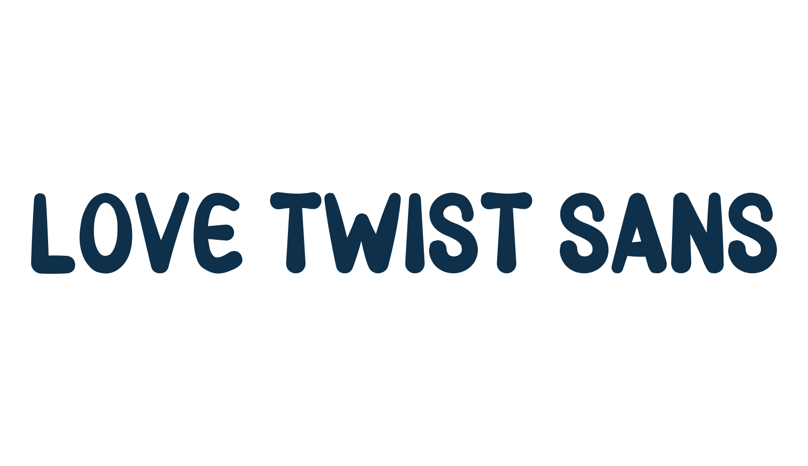 Love Twist Sans, fancy cartoon decorative font preview
