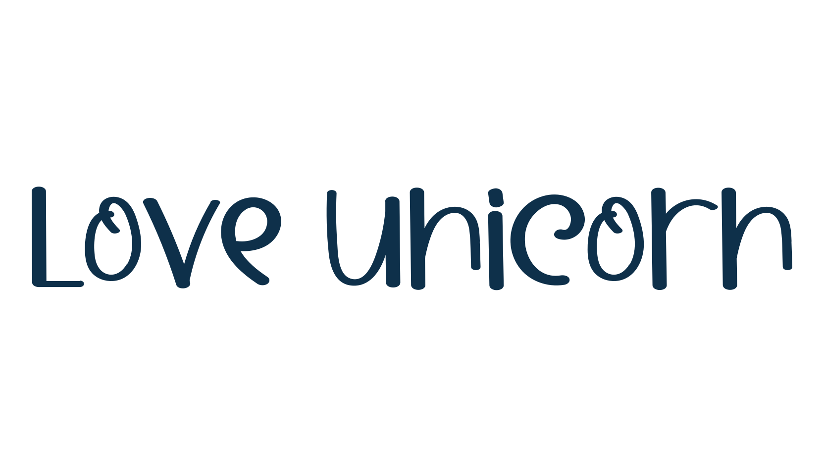 Love Unicorn, cartoon font preview