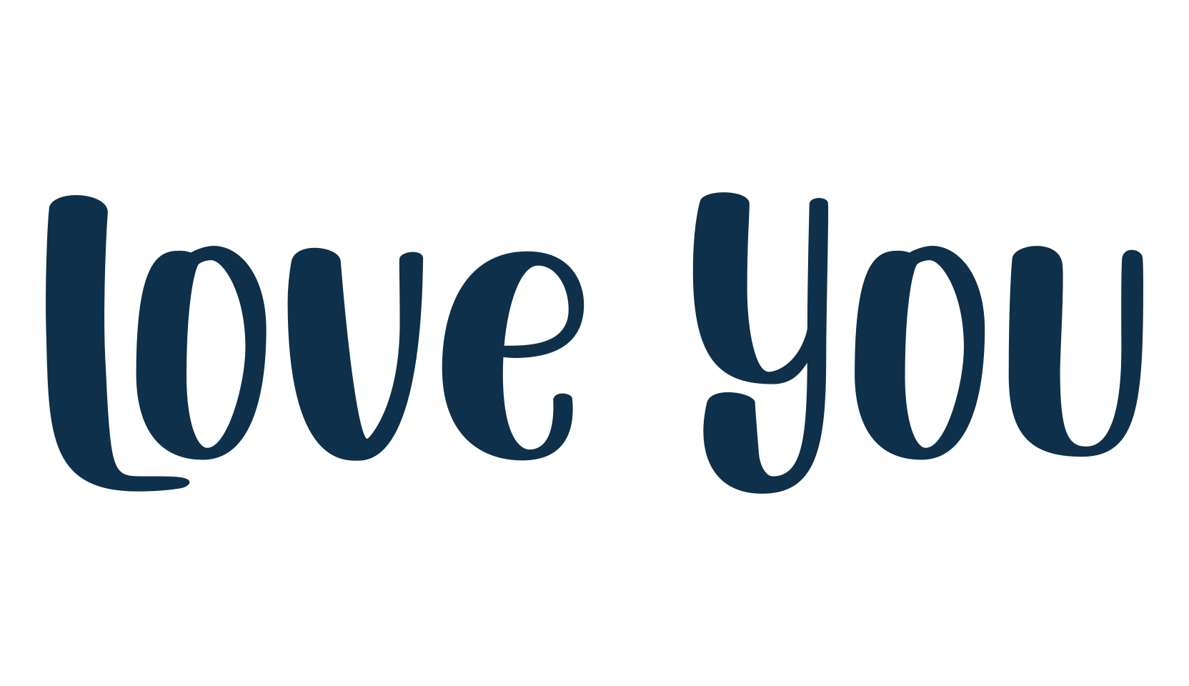 Love You, various font preview