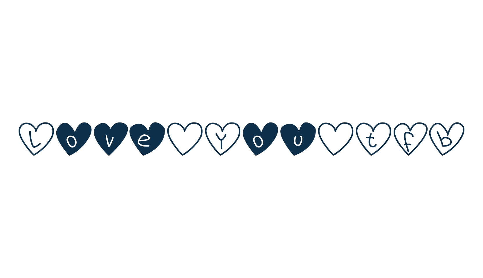 Love You TFB, fancy decorative font preview