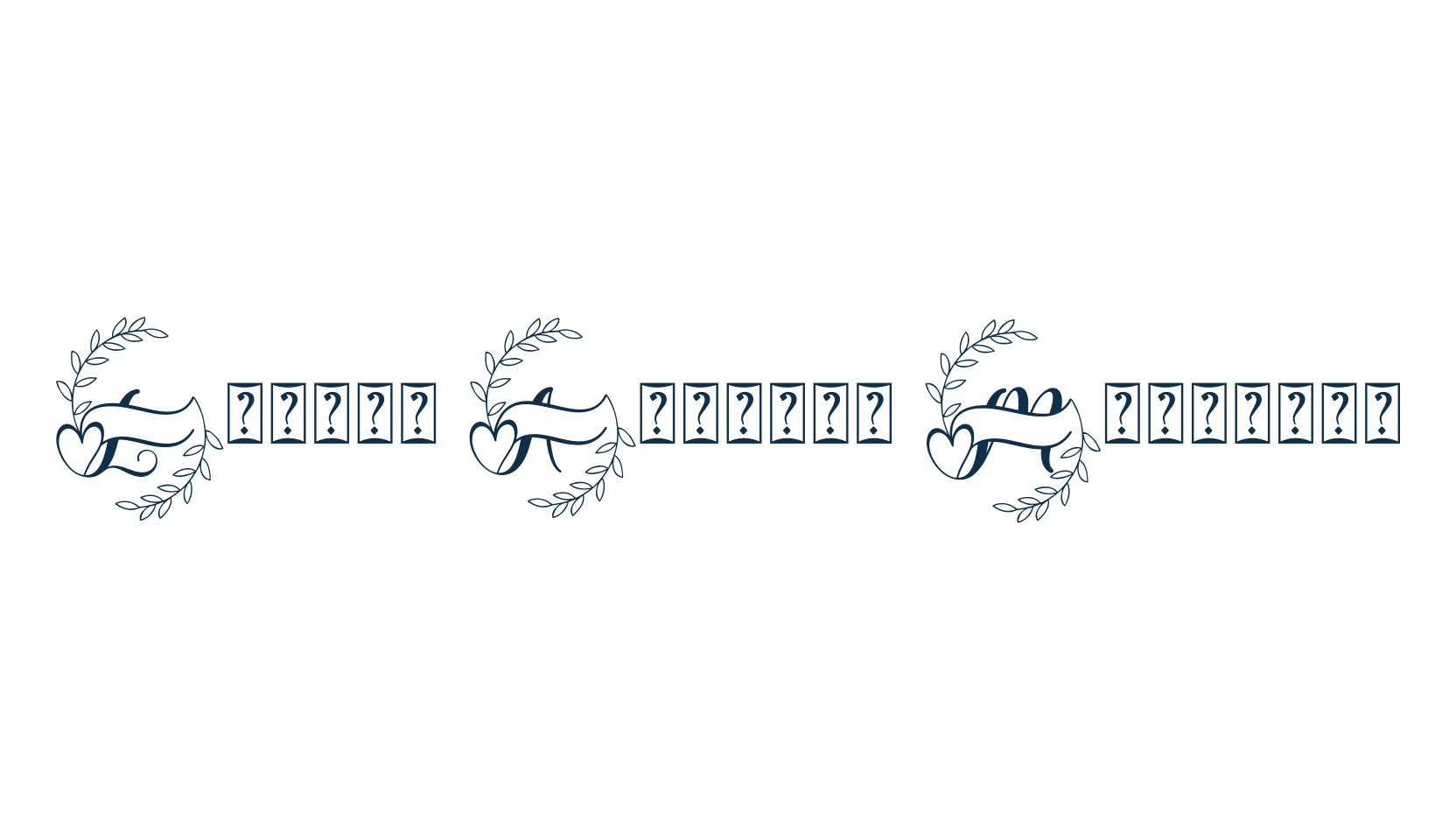 Lovely Amelina Monogram, initials font preview