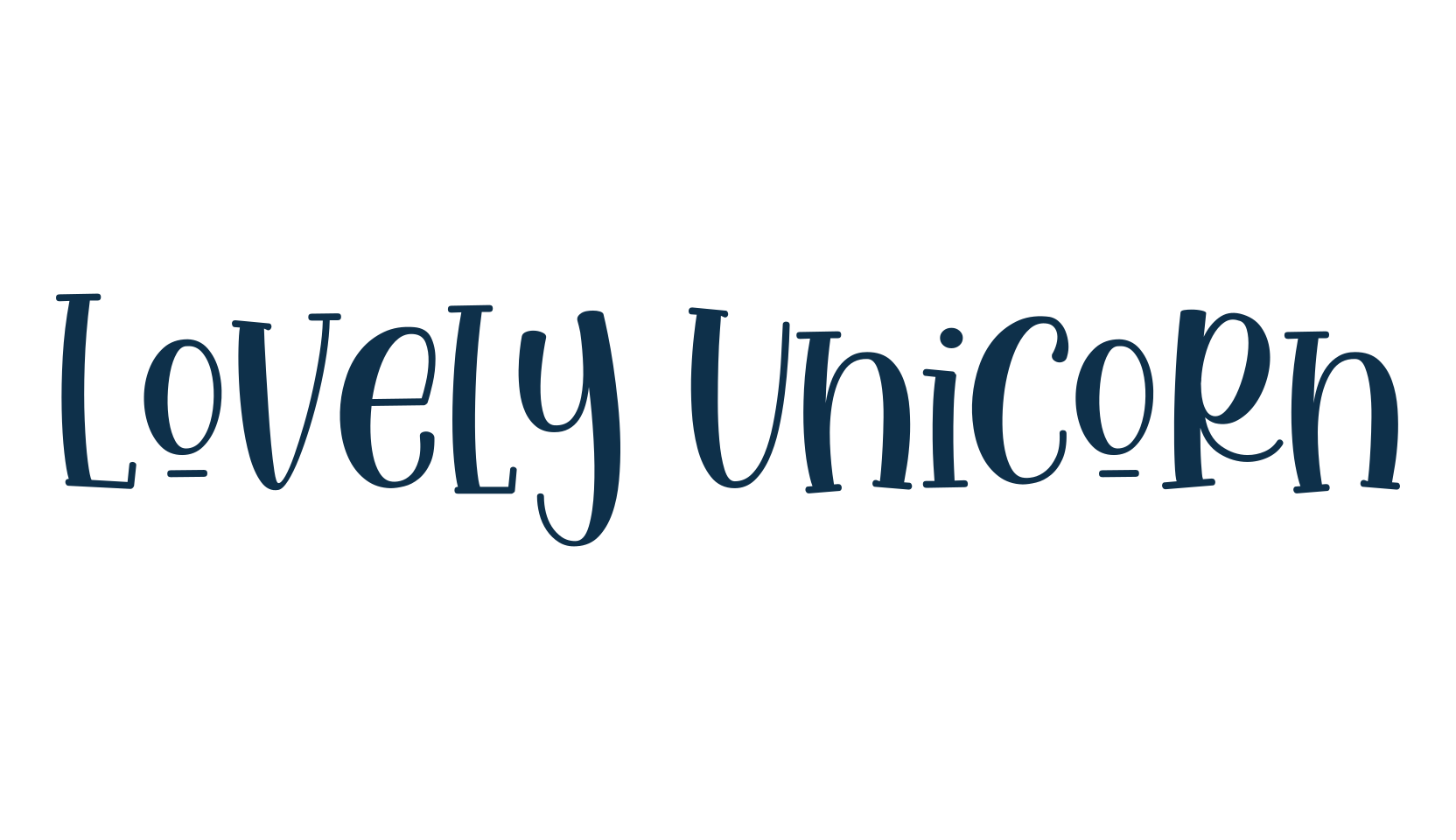 Lovely Unicorn, fancy cartoon decorative font preview