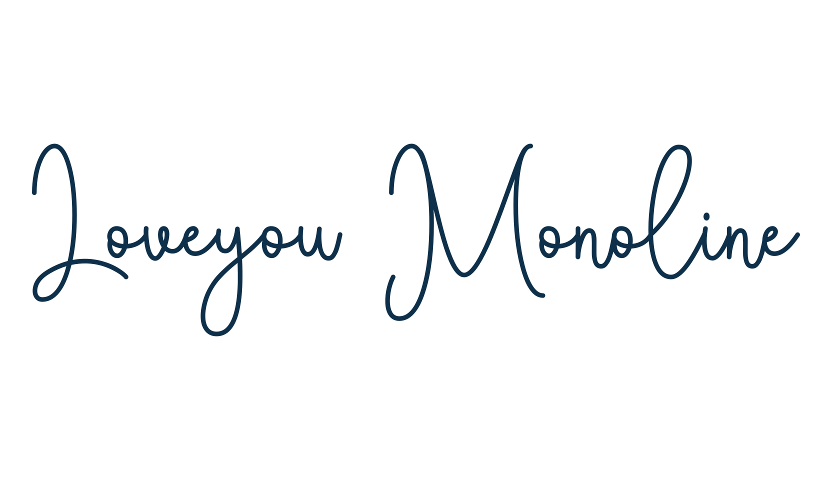 Loveyou Monoline, script handwritten fancy decorative calligraphy font preview