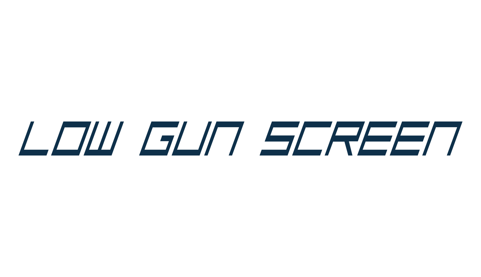 Low Gun Screen, techno square sci-fi font preview