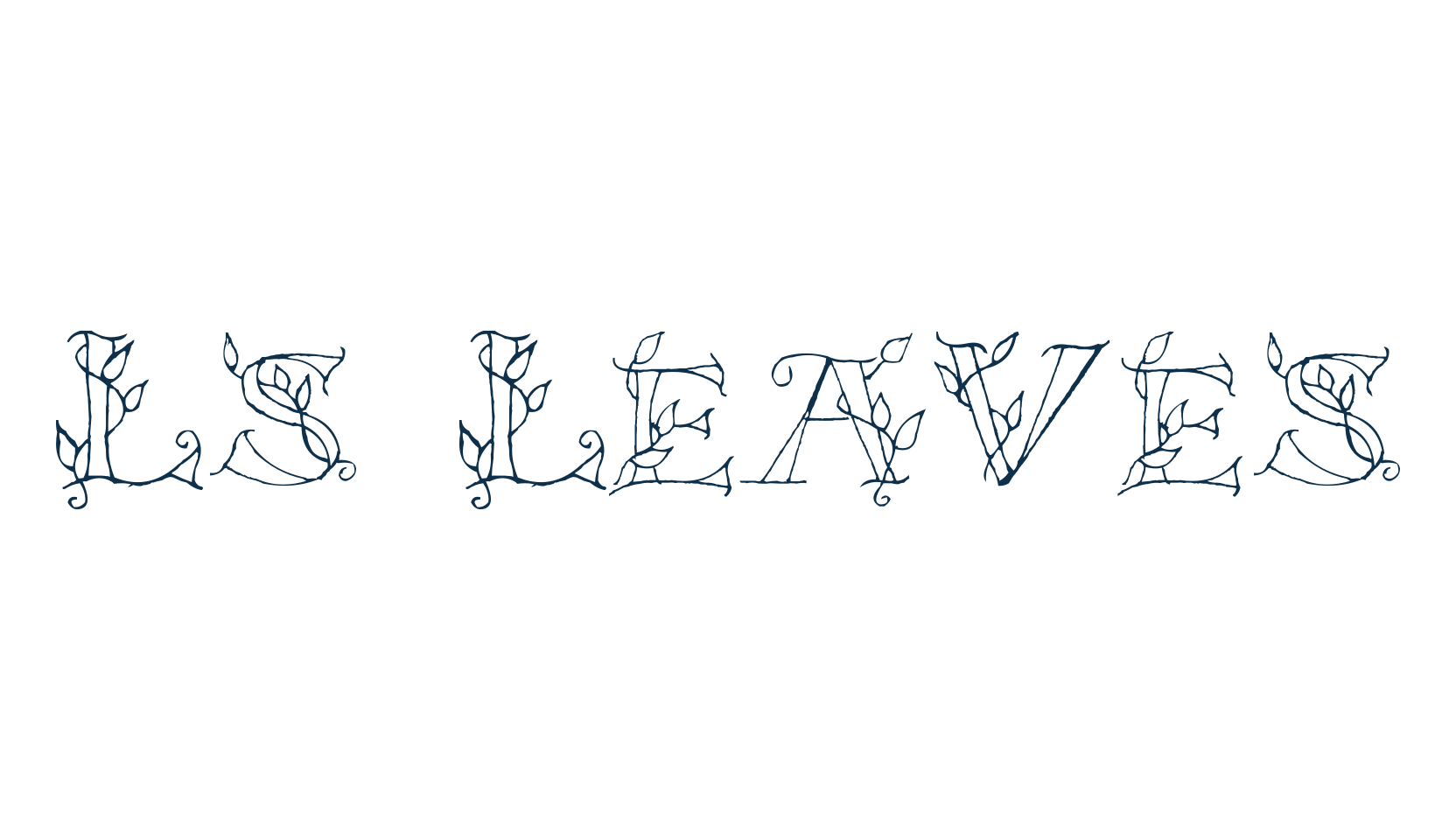 LS Leaves, fancy decorative font preview