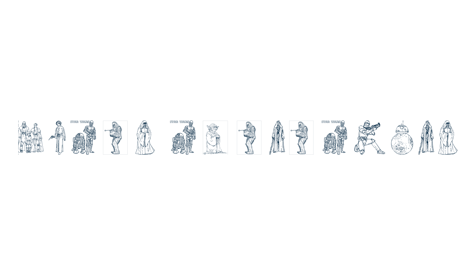 Lucas characters, display market font preview