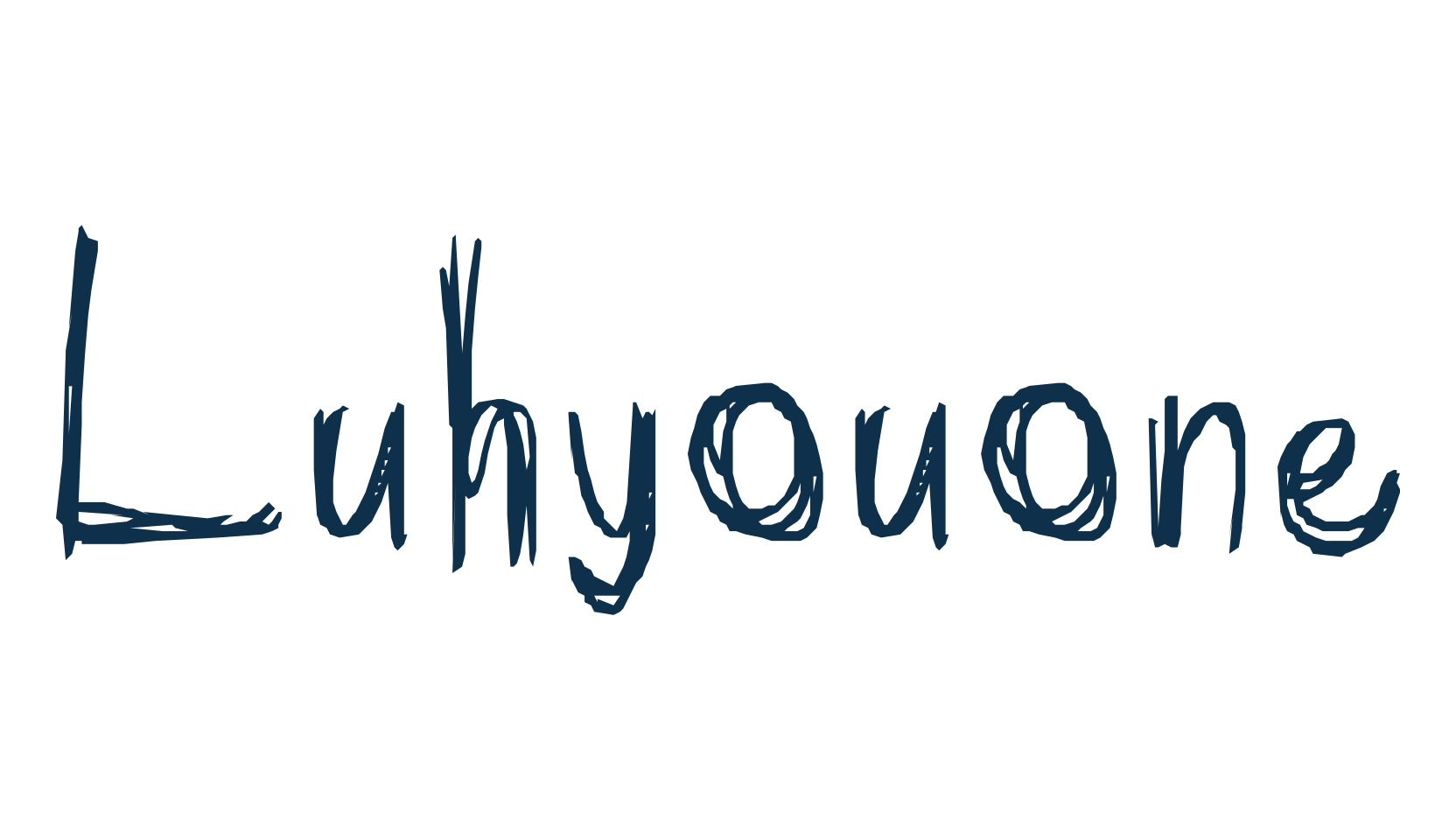 Luhyouone, script trash fancy decorative calligraphy font preview