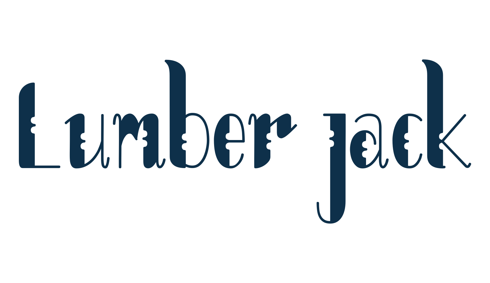 Lumber jack, fancy various decorative font preview