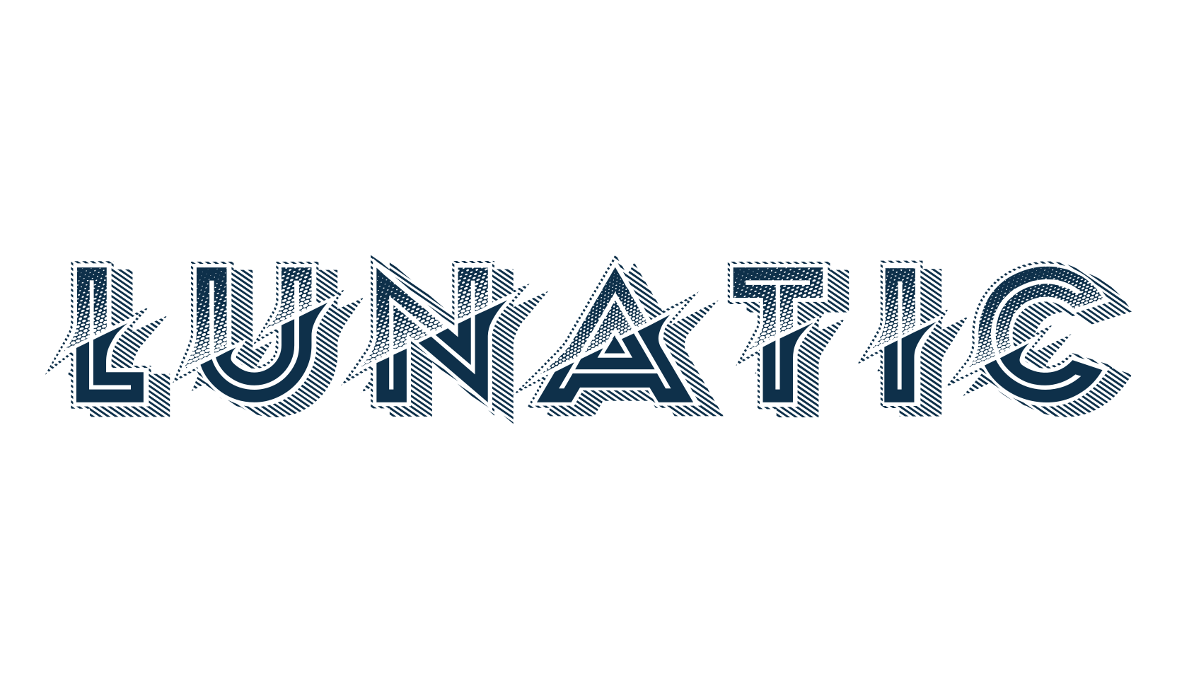 Lunatic, fancy distorted decorative font preview
