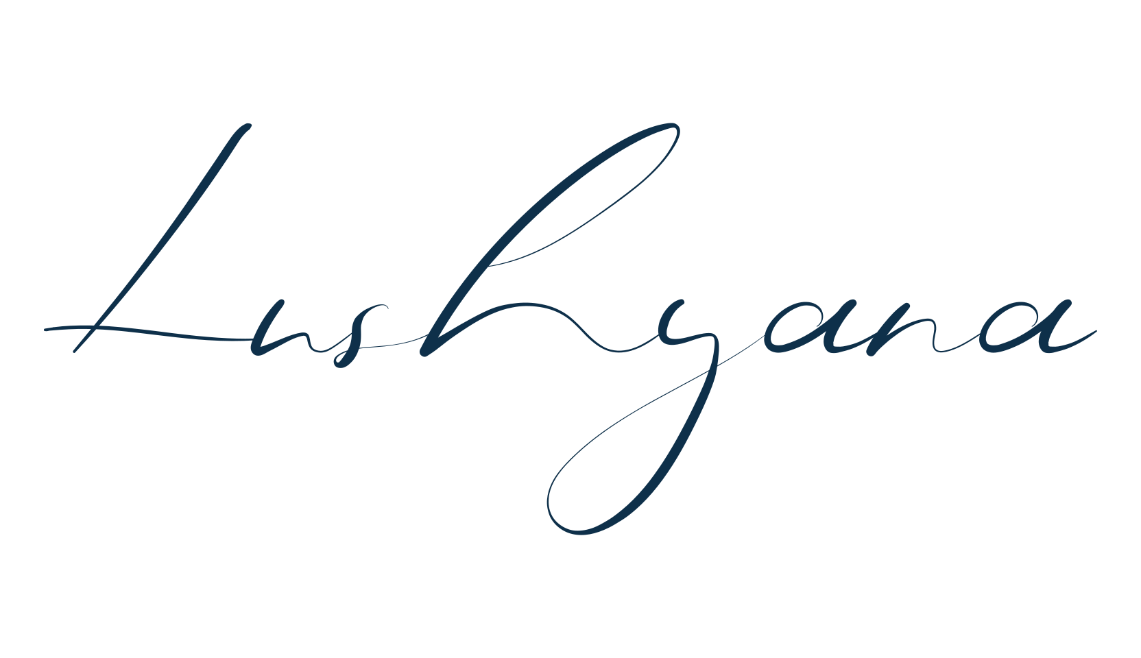 Lushyana, script calligraphy fancy decorative font preview