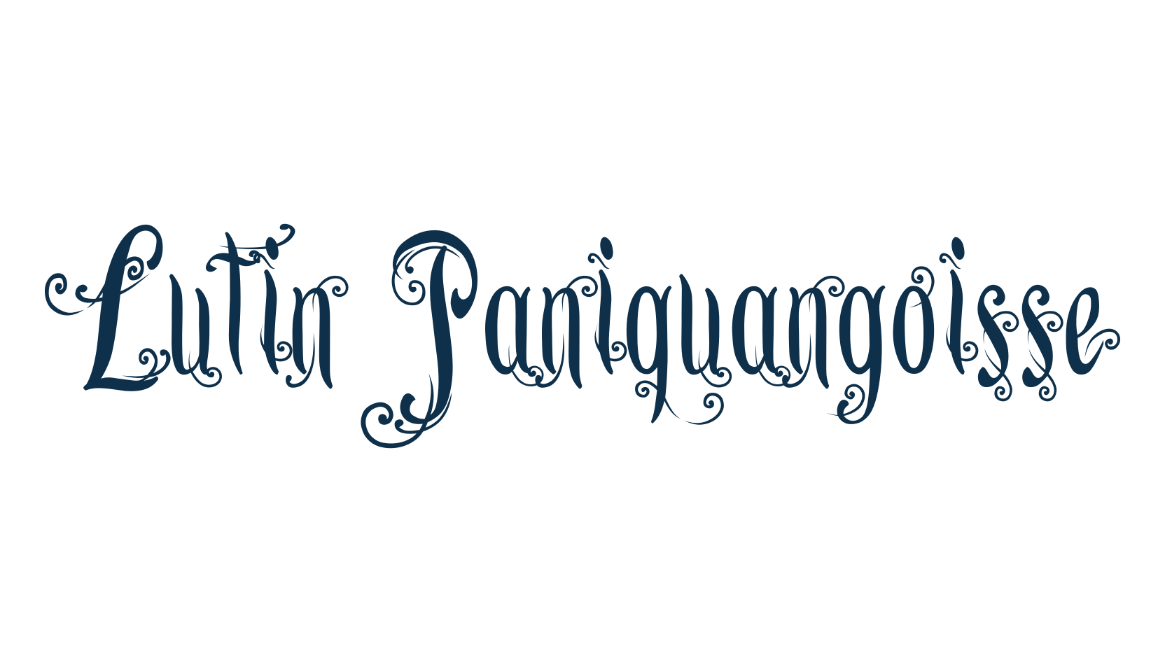 Lutin Paniquangoisse, fancy curly decorative font preview