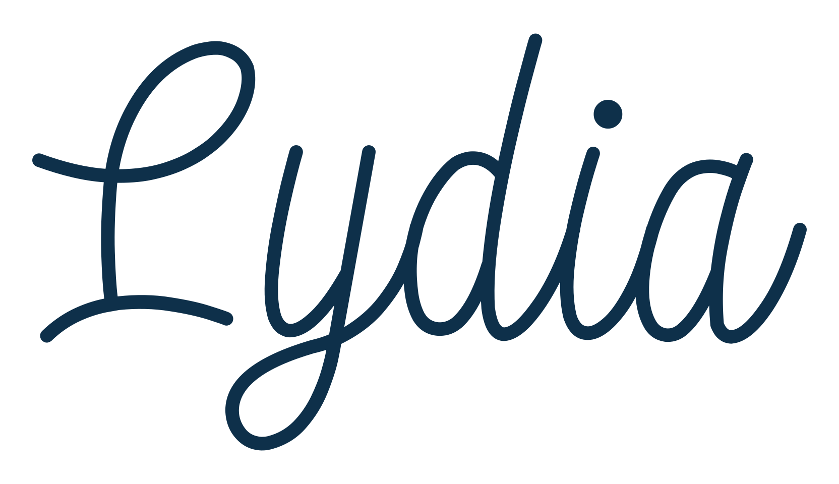 Lydia, handwriting font preview