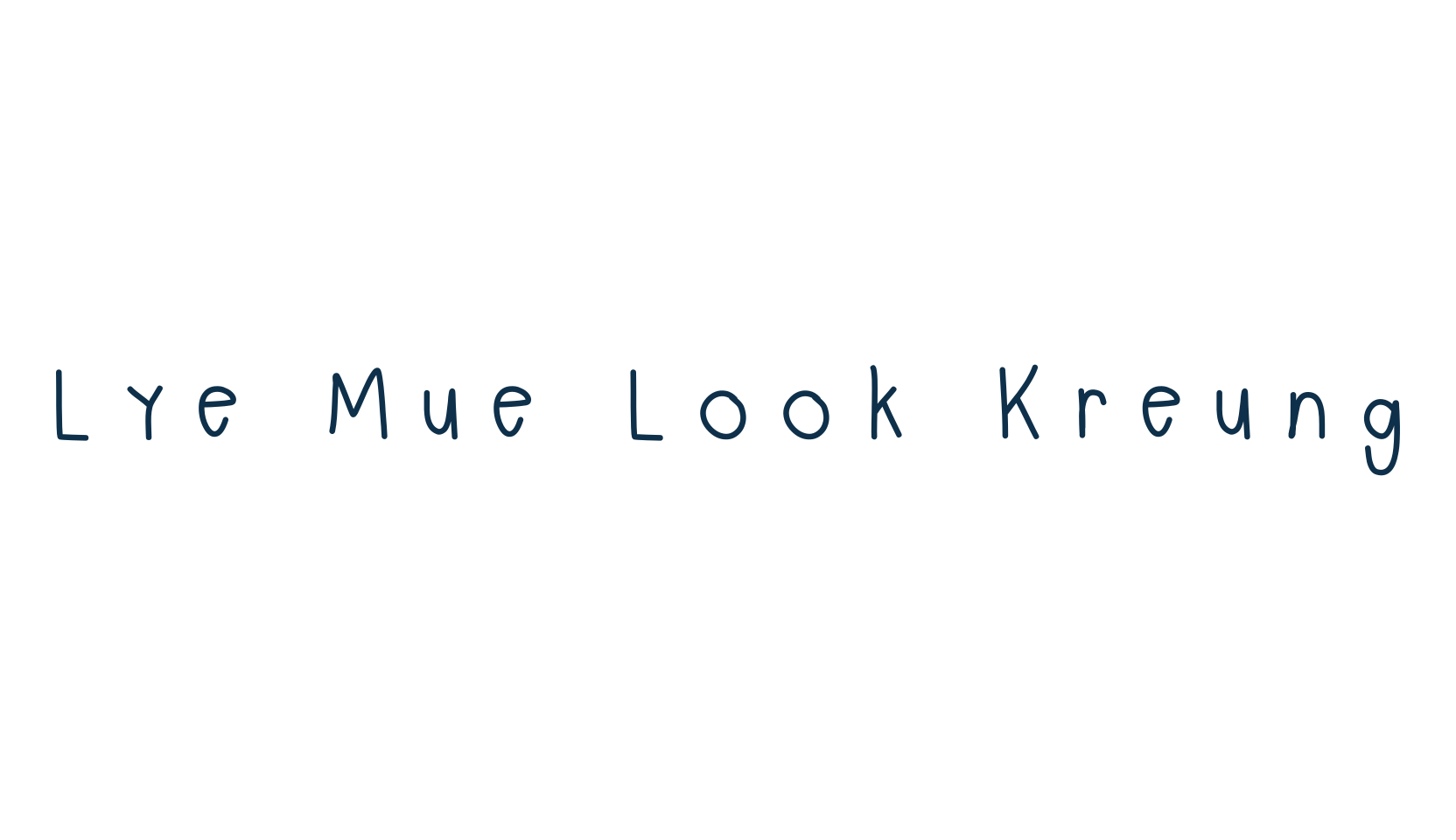 Lye Mue Look Kreung, handwriting font preview