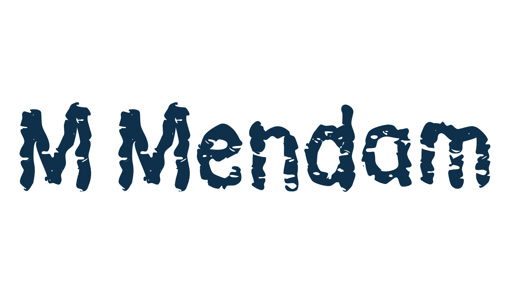 M Mendam, fancy eroded decorative font preview