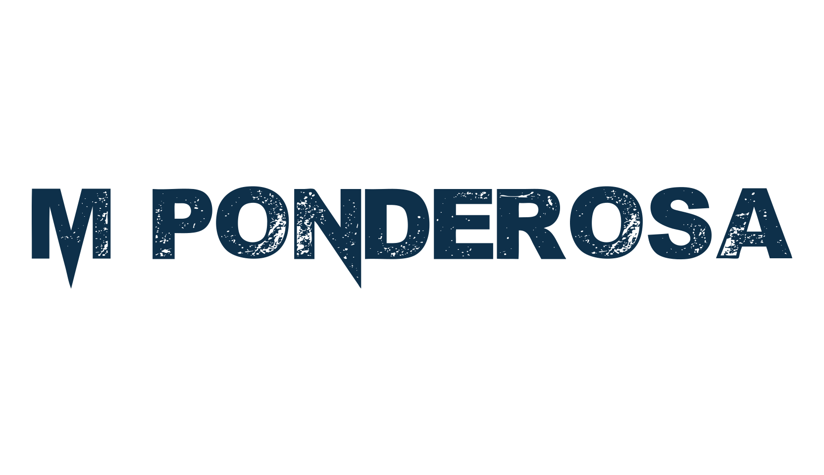 M Ponderosa, fancy eroded decorative font preview