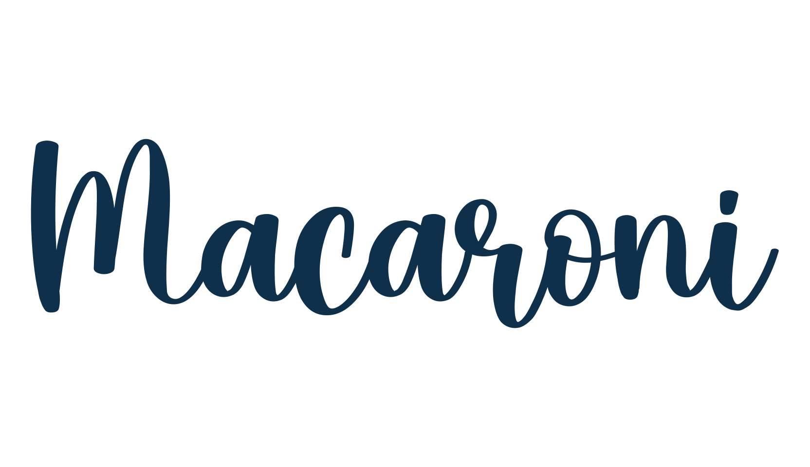 Macaroni, calligraphy font preview