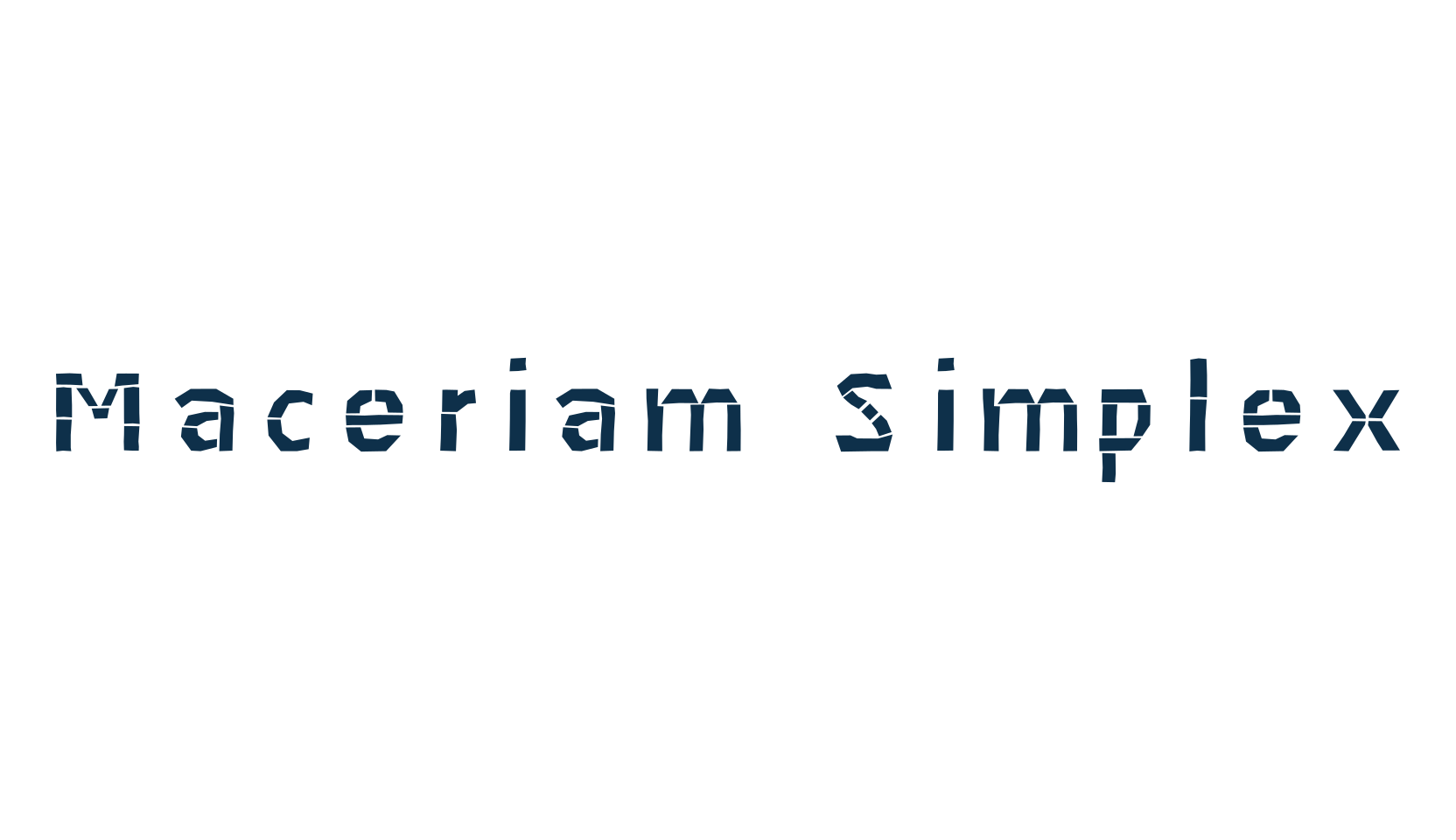 Maceriam Simplex, various font preview