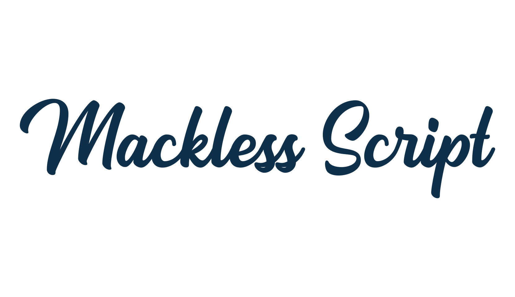 Mackless Script, calligraphy font preview