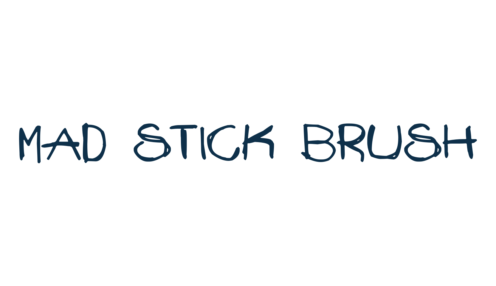 Mad Stick Brush, handwriting font preview