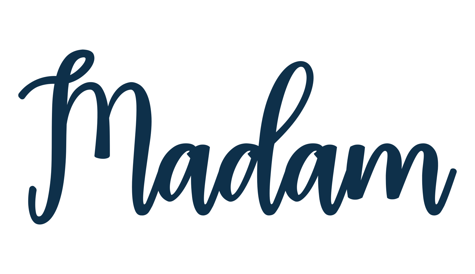 Madam, calligraphy font preview