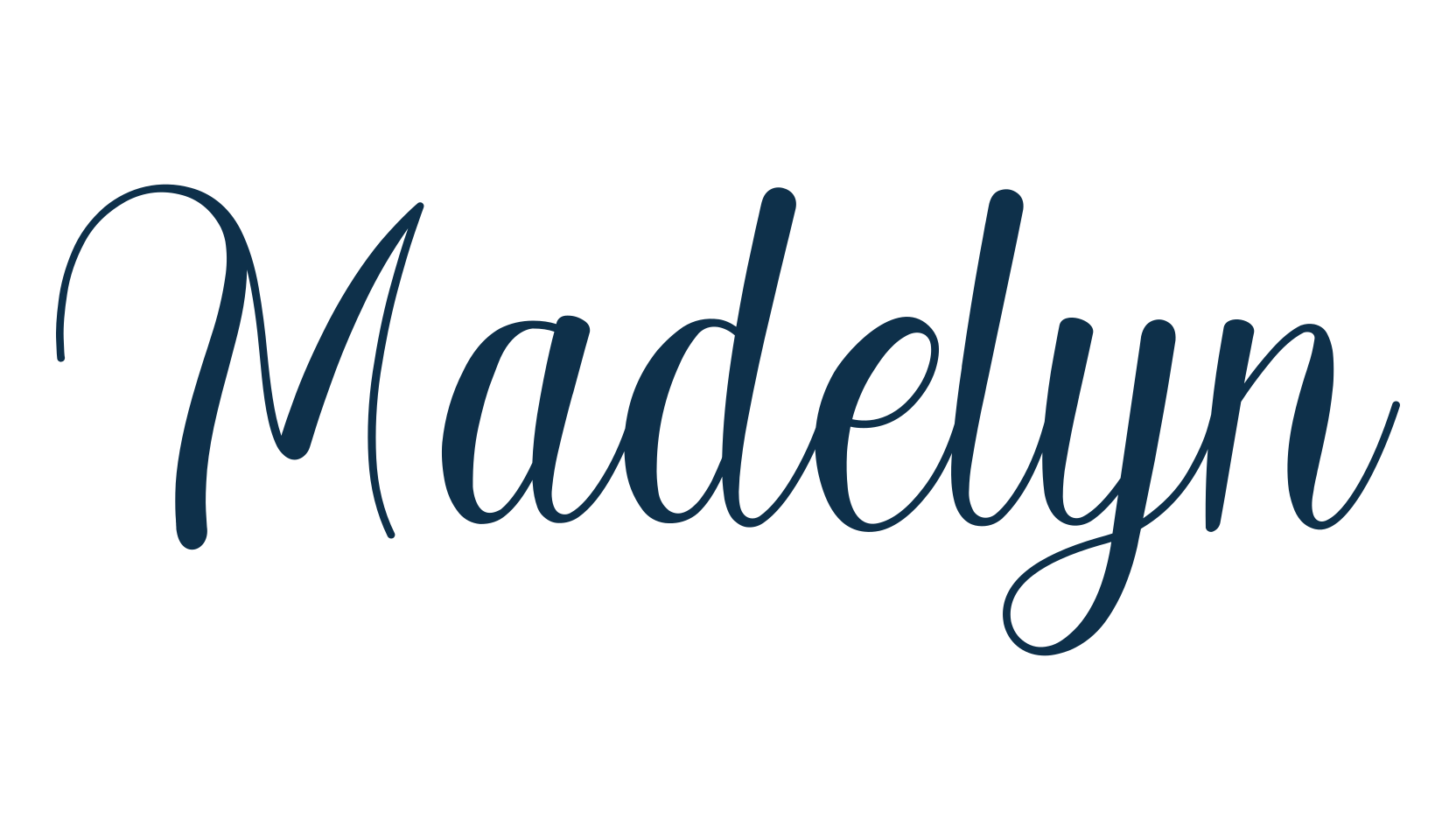 Madelyn, script calligraphy fancy decorative font preview