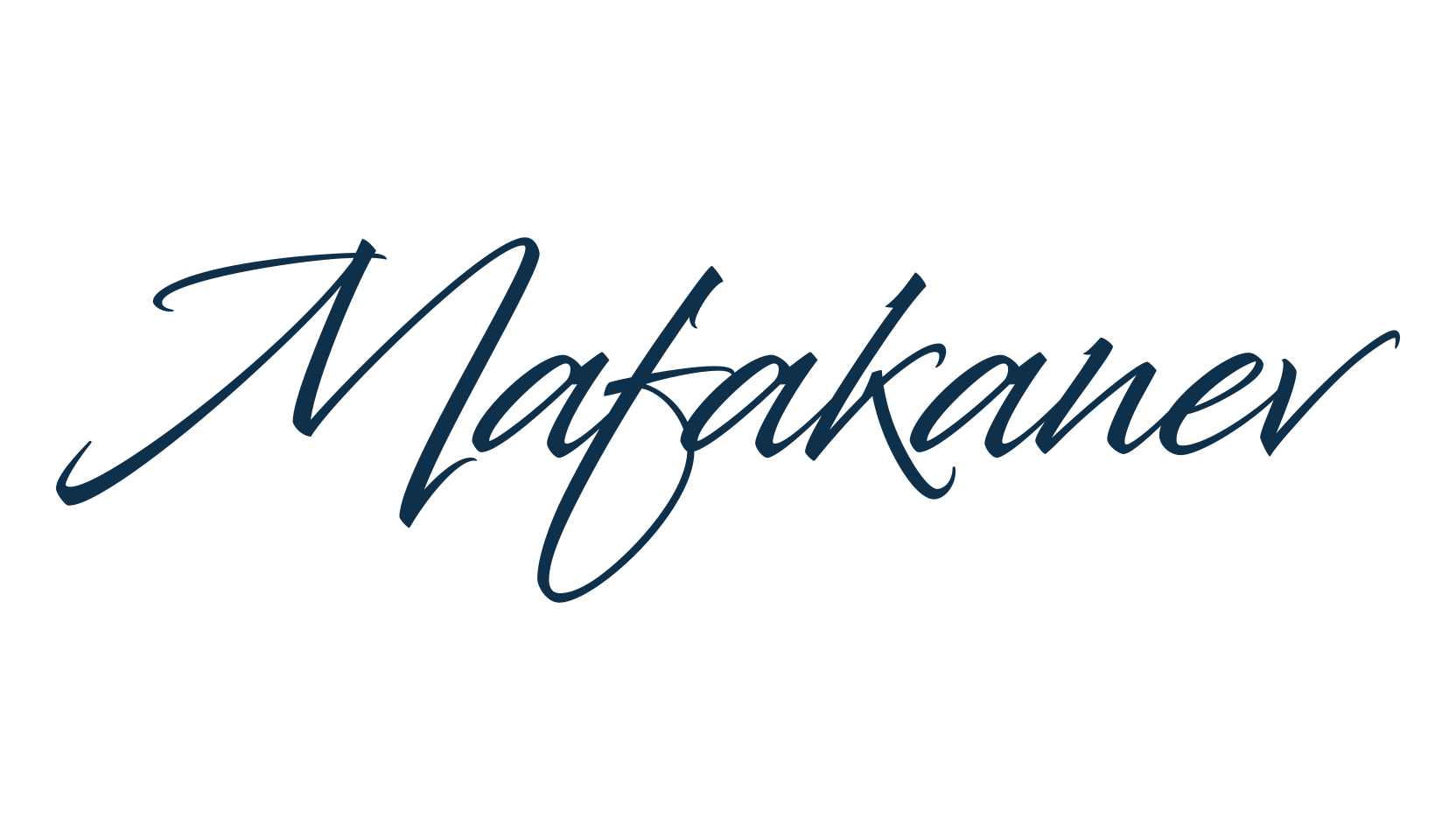 Mafakanev, script calligraphy fancy decorative font preview