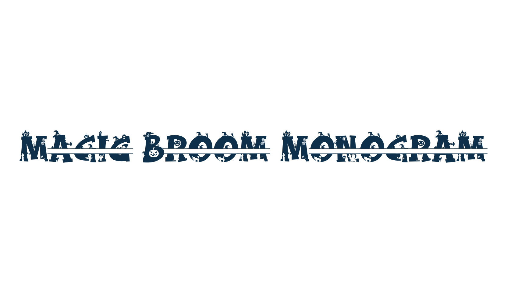Magic Broom Monogram, fancy decorative font preview