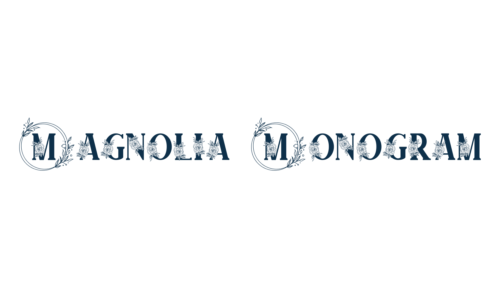 Magnolia Monogram, fancy initials decorative font preview