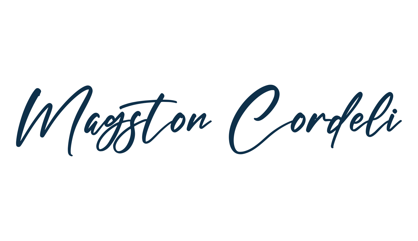 Magston Cordeli, script handwritten fancy decorative calligraphy font preview