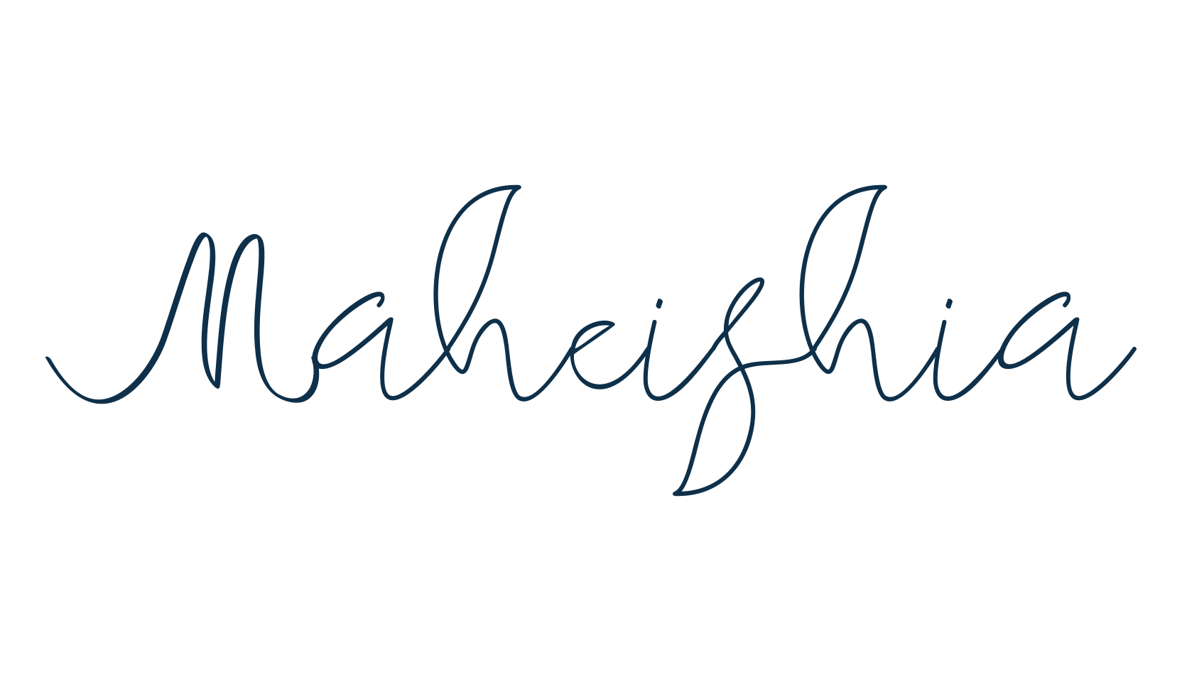 Maheishia, script handwritten fancy decorative calligraphy font preview