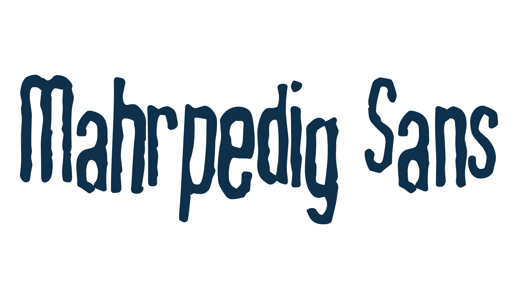 Mahrpedig Sans, fancy destroy decorative font preview