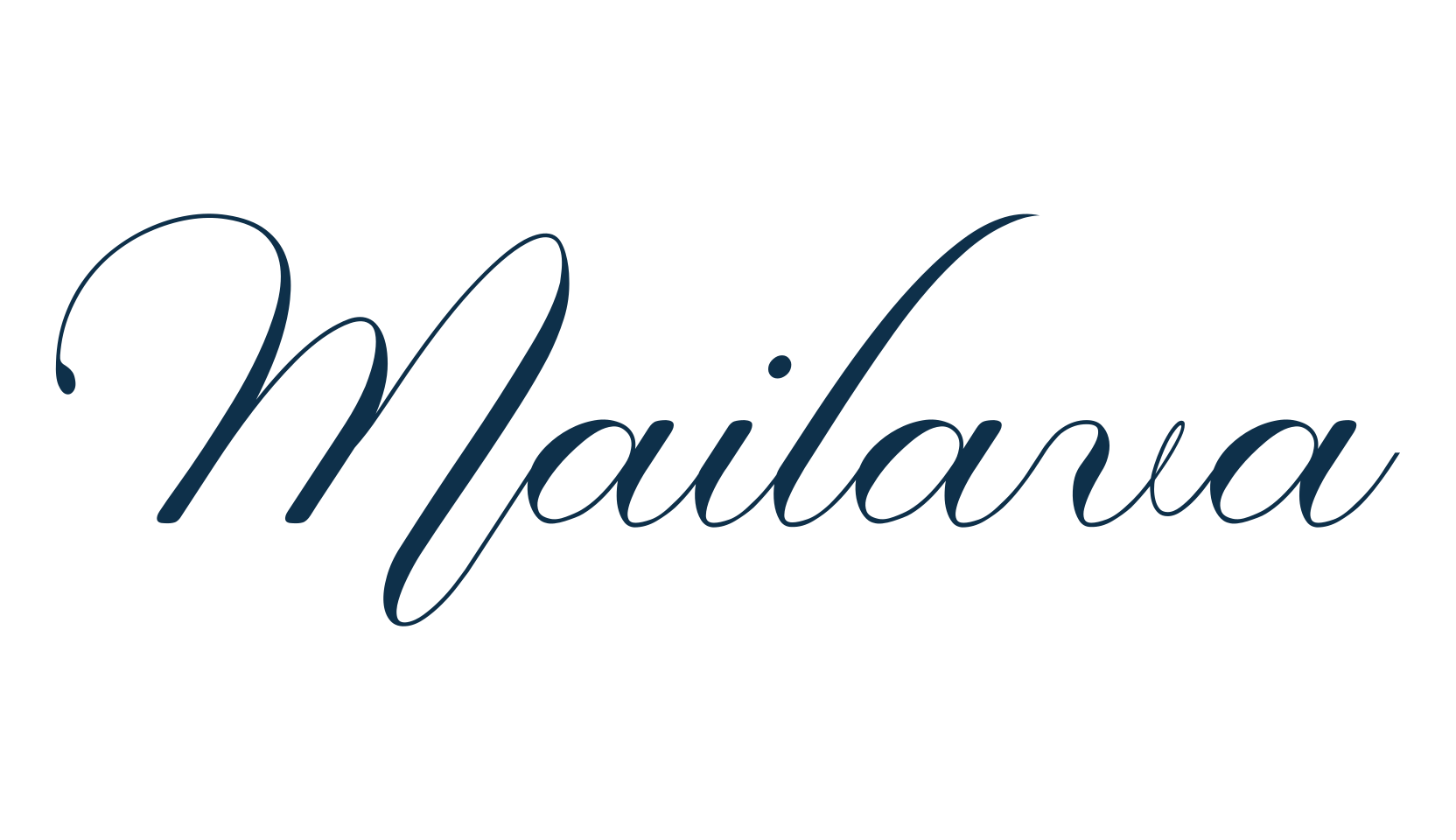 Mailava, script calligraphy fancy decorative font preview